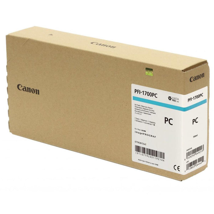 Canon Pro PFI-1700PC Lucia Photo Cyan Pigment Ink Tank - 700ml for Canon Pro-2000/4000/4000S/6000. (MPN: 0779C001AA)